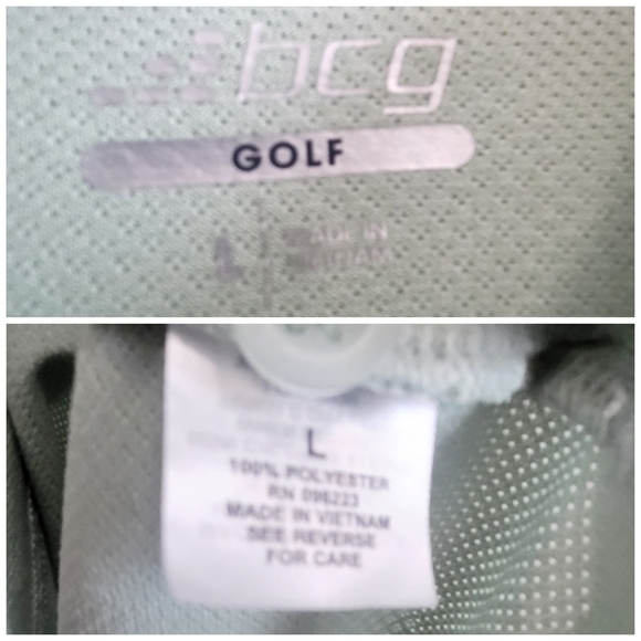 🌿BCG Mens Large Light Green Camo Golf Polo Shirt Short Sleeve - Picture 4 of 11